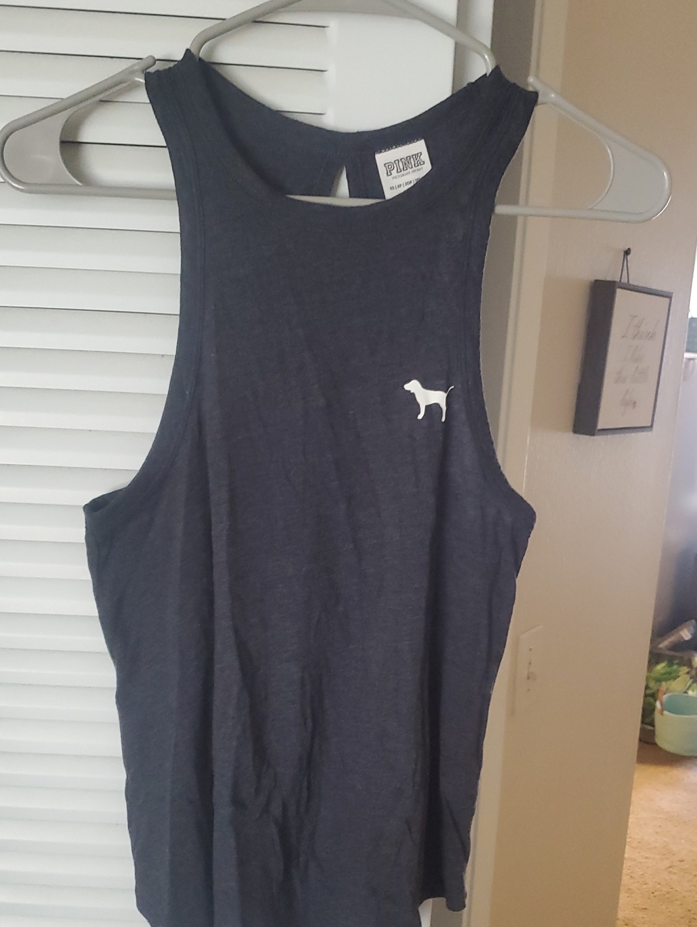 PINK Victoria's Secret Navy Dog Logo Muscle Tank